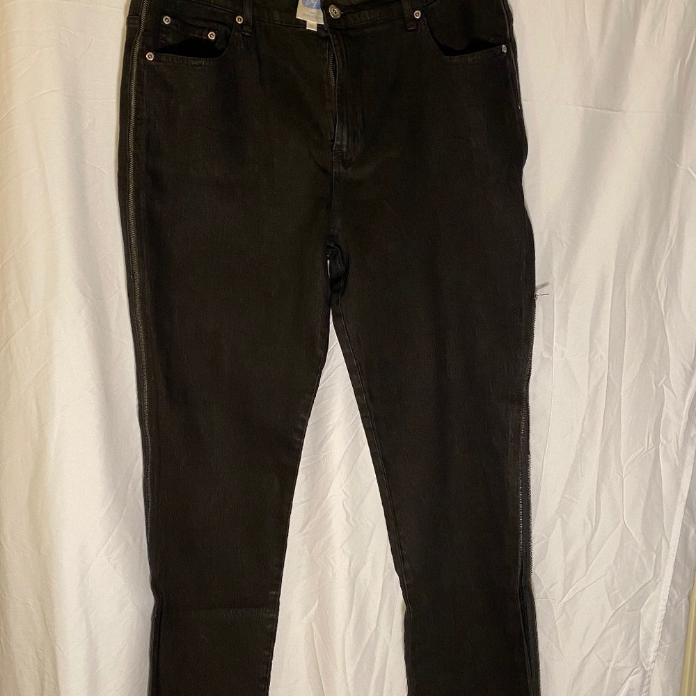 Black Side Zip Jeans